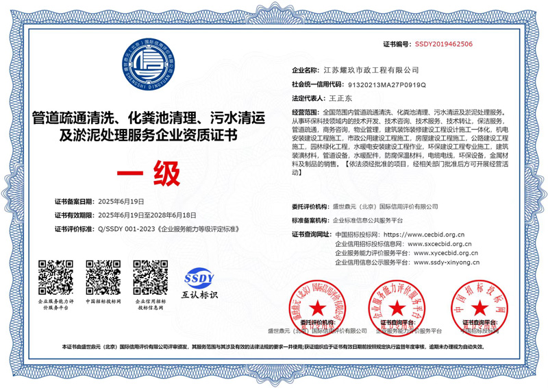 东山企业资质证书